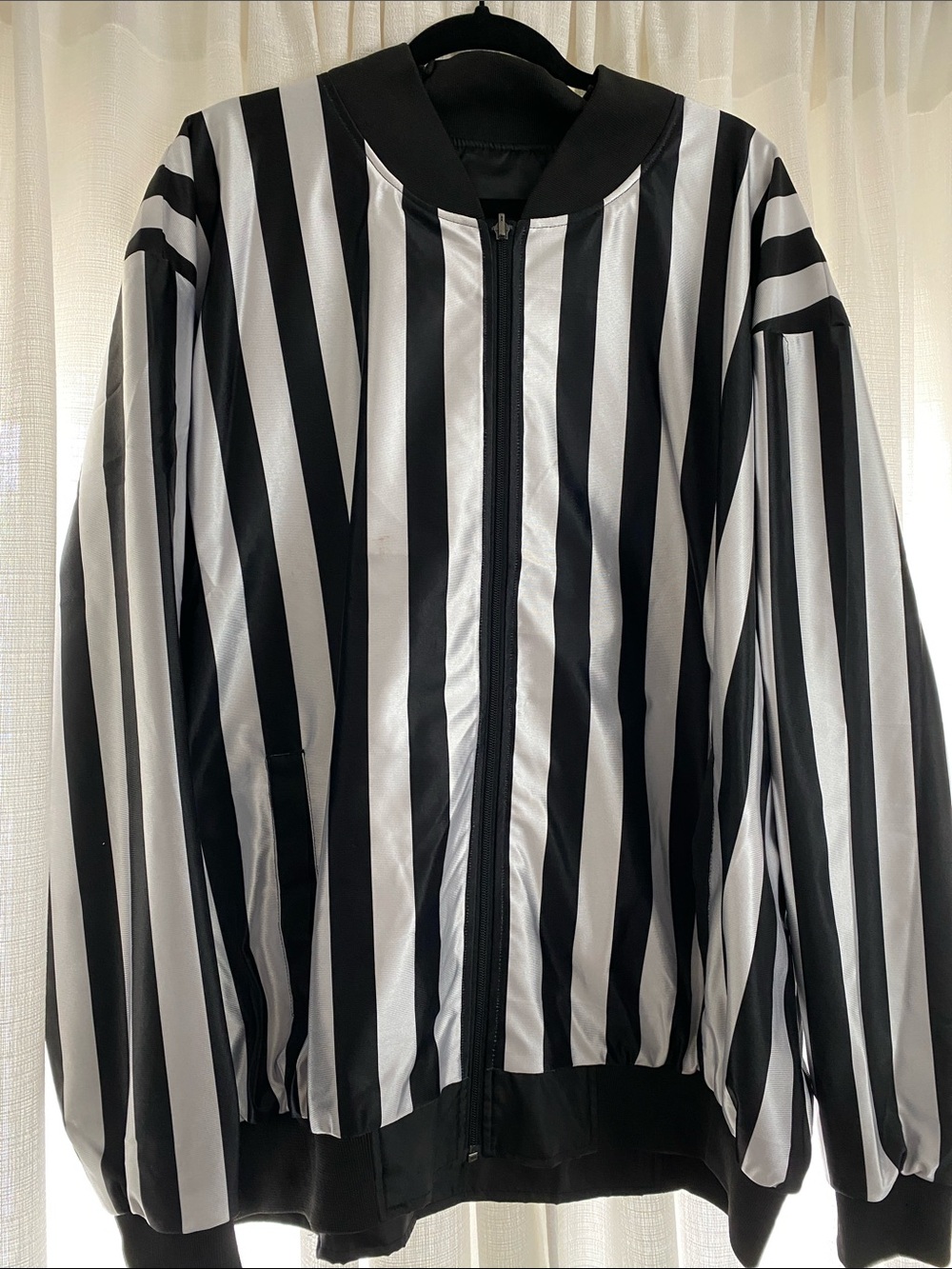 Smitty Monochrome Vertical Stripe Zip-Up Referee Jacket